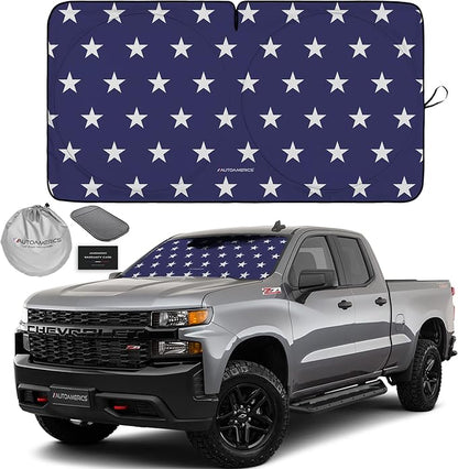 Autoamerics 1-Piece Windshield Sun Shade American Stars Flag USA Patriotic by AutoamericsUS