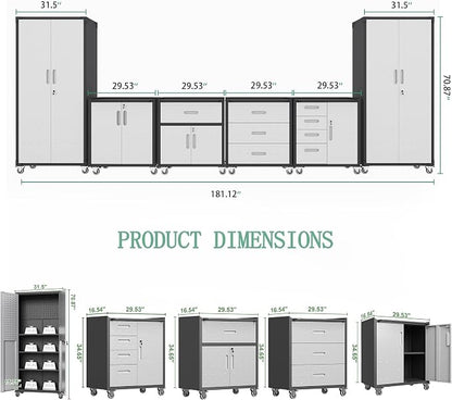 Metal Tool Cabinet, Garage Storage Cabinet System, Wall Cabinet & Locking - Image 2