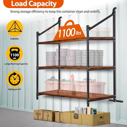 2 Pack Hanging Heavy duty Adjustable Shelf 56.5x22 Cargo Container Shelving - Image 5