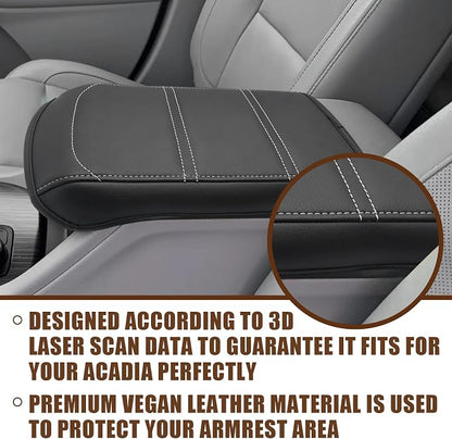 Muslogy for Acadia 2017-2023 Center Console Pad Armrest Cover Vegan Leather - Image 3