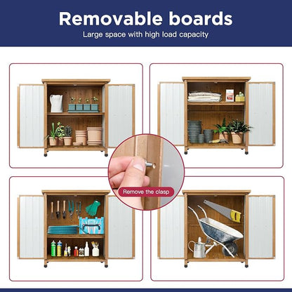 Wood & Metal Outdoor Storage Cabinet - Image 5