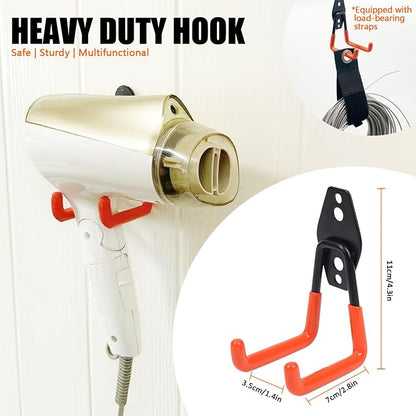 Heavy-Duty Garage Hooks -2 Pack Type small J- Anti-Slip Coated Wall-Mounted - Image 2