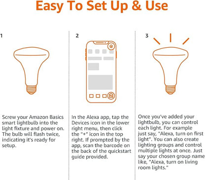 Amazon Basics Smart BR30 LED Light Bulb, Color Changing, Works - Image 5