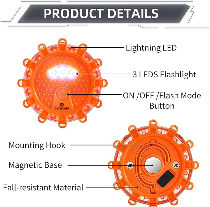 LED Road Flares Roadside Emergency car kit Emergency Road Flares Kit - Image 4
