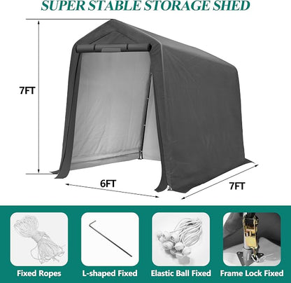 6' x 7' Outdoor Storage Shelter Shed- Heavy Duty Storage Tent - Image 2