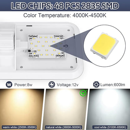 10 Packs RV Lights Interior 12V Led 8W Ceiling Double Dome Camper Light 600 - Image 4