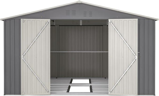 Large Outdoor Storage Shed, Utility Tool Shed Storage House by Hohuqeri