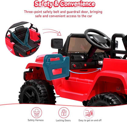 JOYMOR Ride on Truck with Remote Control, 4 Wheels 12V Battery Powered Kids Car - Image 4