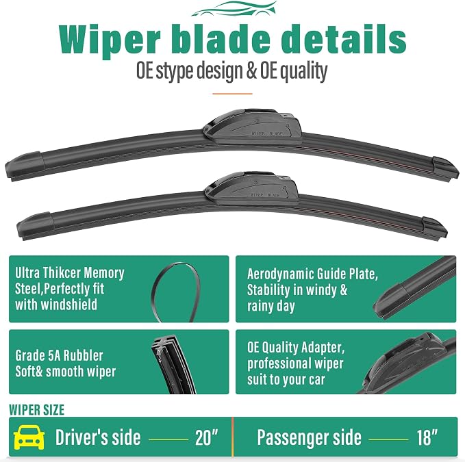 20" 18" 10" Windshield Wiper Blades Replacement - Image 3