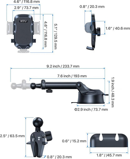 HTU 2025 Upgraded Car Phone Holder 【Safety Certs & No Smell】 Cell Phone Holder - Image 9