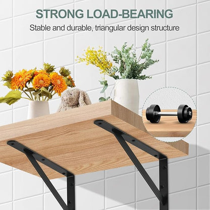 4 Pack L14 x H 10" Black Heavy Duty Shelf Brackets - Image 4