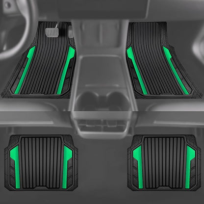 CAR PASS Heavy Duty Rubber Car Mats Metallic, Aluminum Film All Weather Floor - Image 5
