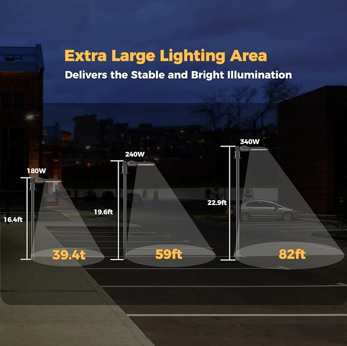 340W LED Parking lot Light Commercial Area Oudoor Lighting Street Light - Image 6