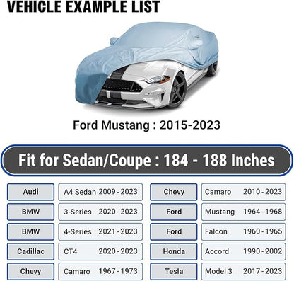 iCarCover 18-Layer Car Cover Waterproof All Weather, UV Protection, Ford Mustang - Image 4
