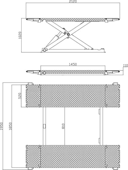 8000lbs Mid Rise Lift Scissor Lift Mid-Rise Electric Release Auto Lift 220V/1PH - Image 4