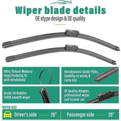 26" 20" 14" Windshield Wiper Blades Replacement - Image 3