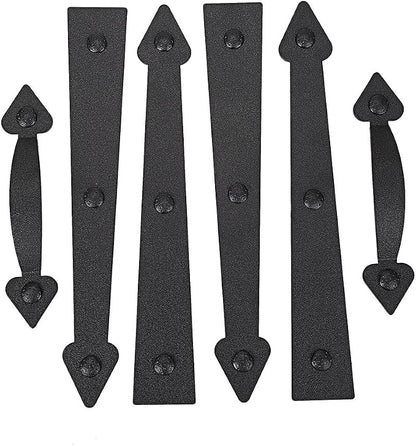 Magnetic Decorative Garage Door Curb Appeal Faux Hinges Handles Hardware Kit - Image 3