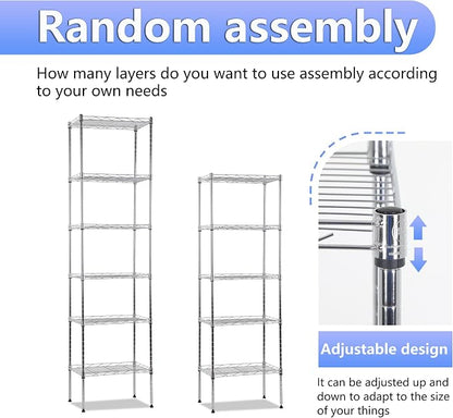 BestOffice Metal Garage Shelving 6 Tiers Garage Storage Shelves Heavy Duty 17”D - Image 6