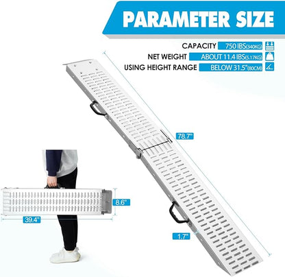 78.7" L × 8.6" W Loading Ramps for Pickup Trucks, 1500LBS Folding Truck Ramps - Image 2