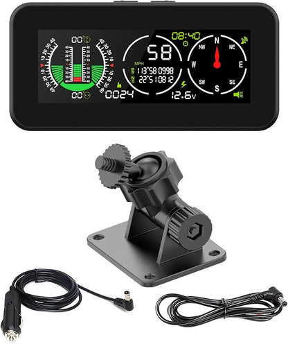 GPS Car Digital Inclinometer for Off Road Vehicles, Head Up Display DC 10-30v by MOTOCOCHE