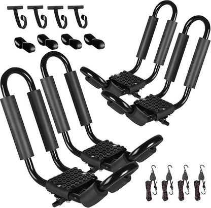 FORWODE Heavy Duty Kayak Roof Rack, 2 Pair J-Bar Kayak Rack by FORWODE