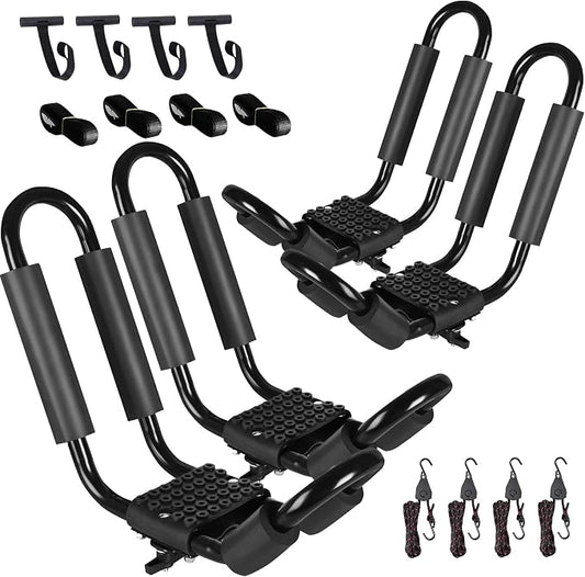FORWODE Heavy Duty Kayak Roof Rack, 2 Pair J-Bar Kayak Rack by FORWODE