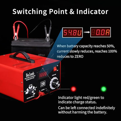 C20 Adjustable Battery Charger 12V 24V 36V 48V, 12A Pulses of High-Voltage - Image 6