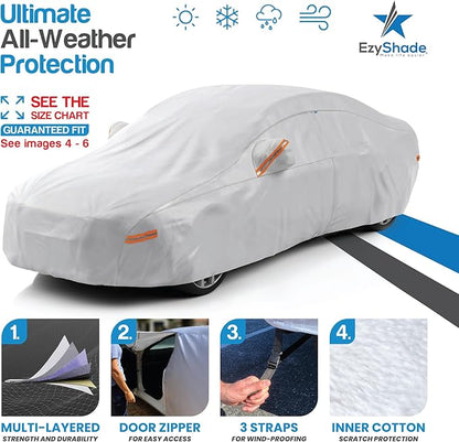 EzyShade 10-Layer Car Cover Waterproof All Weather. See Vehicle Size-Chart - Image 2