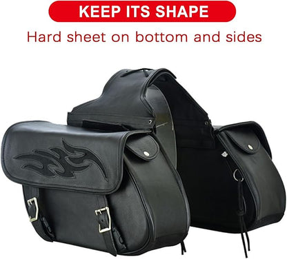 Dream Apparel Naked Cowhide Leather Motorcycle Saddle Bags Throw Over Saddlebags - Image 7