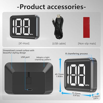 GPS Digital Speed Meter with MPH, Car Head Up Display - Image 8