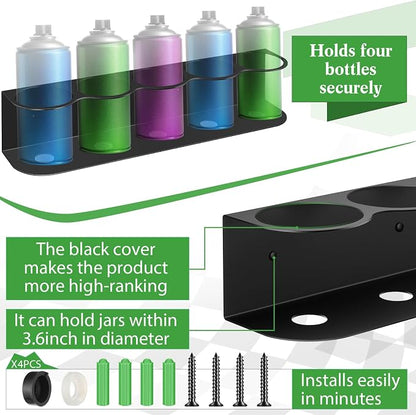 Therwen 2 Pcs 5 Holes All Purpose Steel Spray Bottle Holder Heavy Duty Spray - Image 3