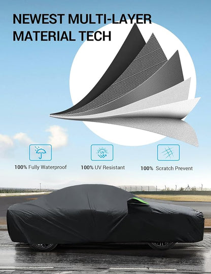 Proadsy 2025 Upgrade Car Cover for Honda Civic 2016-2023 2024 2025, Waterproof - Image 4