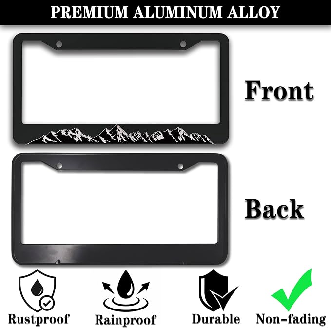 License Plate Frames for Men Black and White License Plate Frame for Women - Image 3