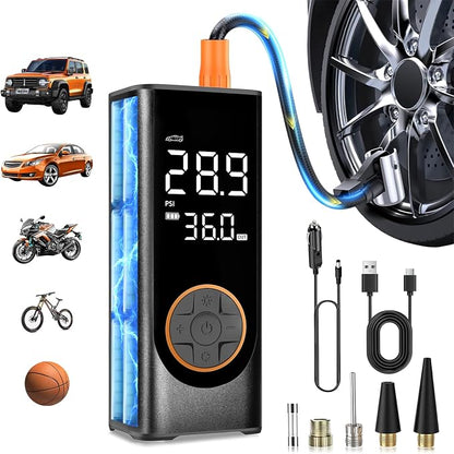 Tire Inflator Portable Air Compressor, 150PSI Cordless Air Pump by Unknown