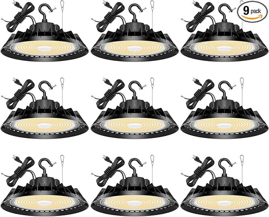 9Pack LED High Bay Lights, Super Bright 200W UFO High Bay LED Shop Lights by BBESTLED