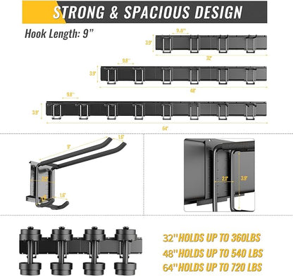 Garage Tool Rack Wall Mount – 48 inches Heavy-Duty Garden Tool Holder - Image 2