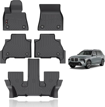 KELCSEECS Floor Mats Custom for 2026 2025-2019 BMW X7 40i, M60i Car Mats TPE by KELCSEECS