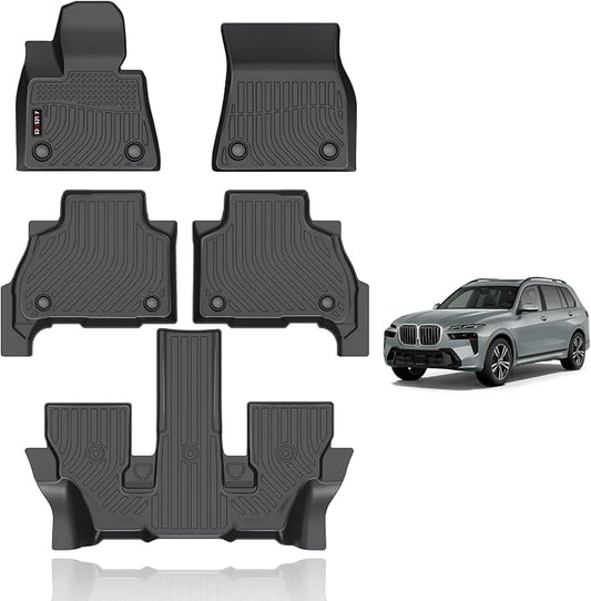 KELCSEECS Floor Mats Custom for 2026 2025-2019 BMW X7 40i, M60i Car Mats TPE by KELCSEECS