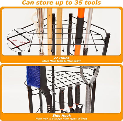Garden Tool Organizer for Corner, Holds 35 Long-Handled - Image 4