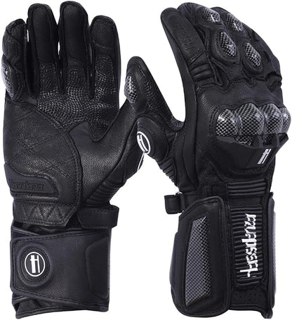 Harssidanzar Leather Motorcycle Gloves - Image 5