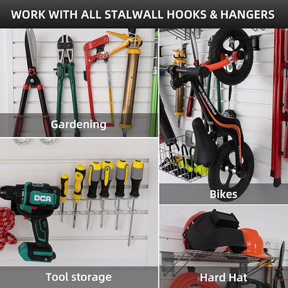 Slatwall Panel Garage Organizer, Heavy Duty Wall Mounted PVC Slat Wall Panels - Image 4
