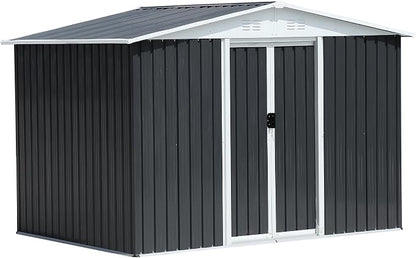 6x8 FT Outdoor Storage Shed, Metal Garden Shed - Image 6