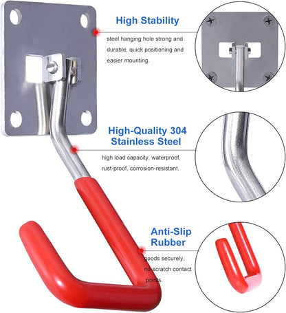 HAISHINE Stainless Steel Heavy-Duty Adjustable Wall Storage Hooks - Image 4