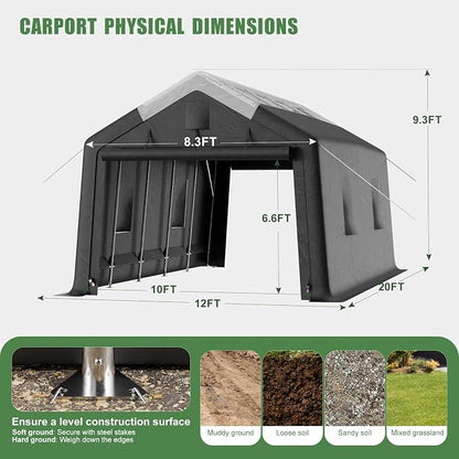 Carport Canopy 12x20FT Heavy Duty - Image 7