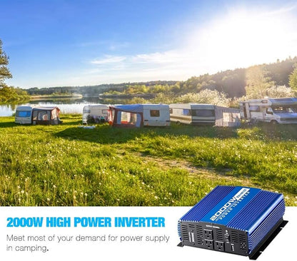 2000W Continuous/ 4000W Peak Power Inverter 3 AC Outlets 12V to 110V Car - Image 7