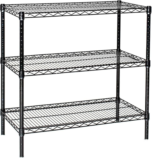 Omega 18" Deep x 24" Wide x 36" High 3 Tier Black Starter Shelving Unit by OmegaProductsCorporation