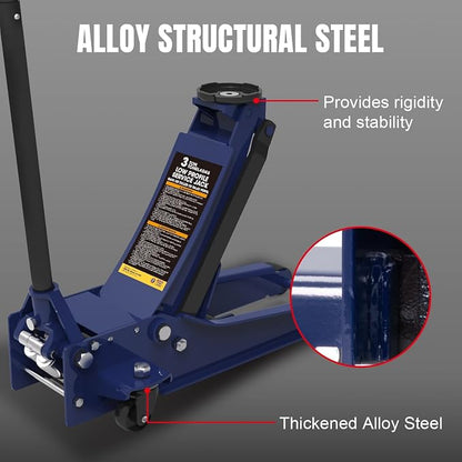 TCE Ultra Low Profile 3 Ton Hydraulic Floor Jack, 6600 LBS Heavy Duty Dual Pump - Image 5