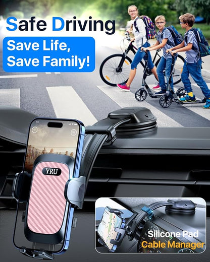 YRU Cell Phone Automobile Cradles Dashboard Windshield Pickup Truck Phone Mount - Image 4