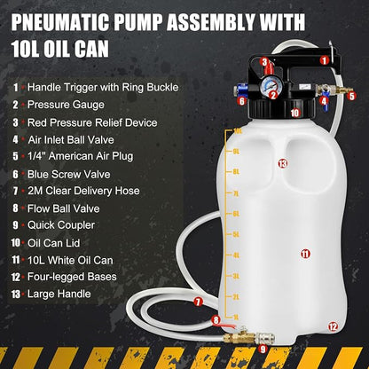 JIFETOR Transmission Fluid Pump Pneumatic Extractor and Dispenser Tool Kit - Image 6
