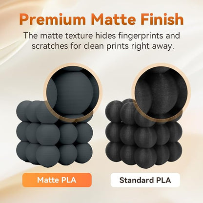 FLASHFORGE PLA Filament 1.75mm +/- 0.02mm, Matte Grey 3D Printer Filament 1kg - Image 4